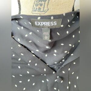 Express Black and White Patterned Blouse